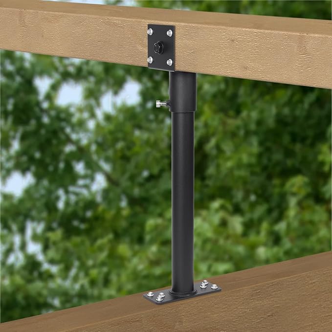 3.6" Heavy Duty Saddle Roof Riser for Patio Pergolas, 16-1/2" High, (Black - Set of 1)