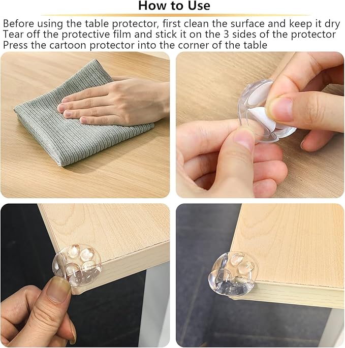 Corner Protector Baby Corner Guards for Furniture Corners, 12Pack Clear Furniture Corner Protectors, Animals Silicone Table Edges Protectors for Cover Furniture