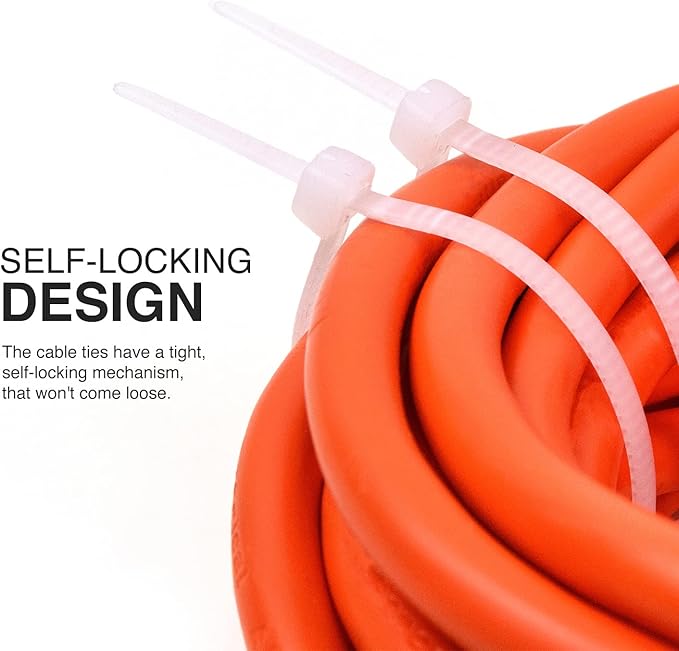 TR Industrial Multi-Purpose Natural Cable Ties, 8 inches, 100 Pack