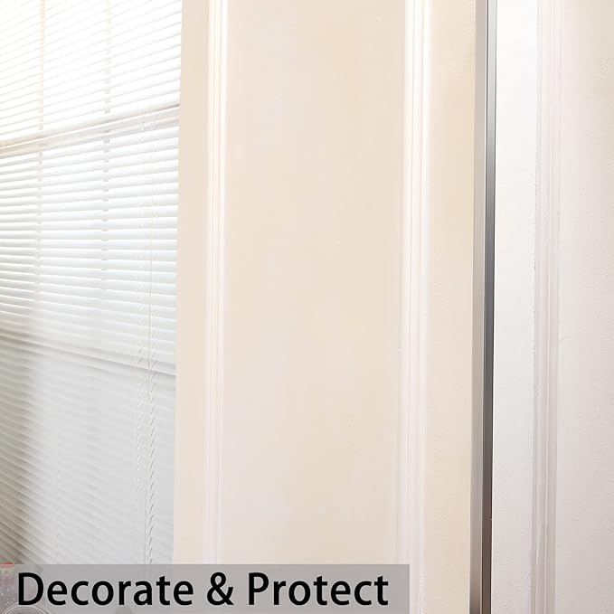 Aluminum Peel and Stick L Molding Corner Guards with 90° Angle for Wall Door Frame Cabinet Baseboard Protection and Decoration, 51.2in x 0.8in (3Pcs)