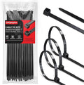 Cable Ties, Black, 0.35 inch*20 inch (9 mm x 500 mm), 120-Pack: UV-Resistant, Long Cable Ties, Black, 28 kg Tensile Strength. Suitable for indoor and outdoor use, home, and office.