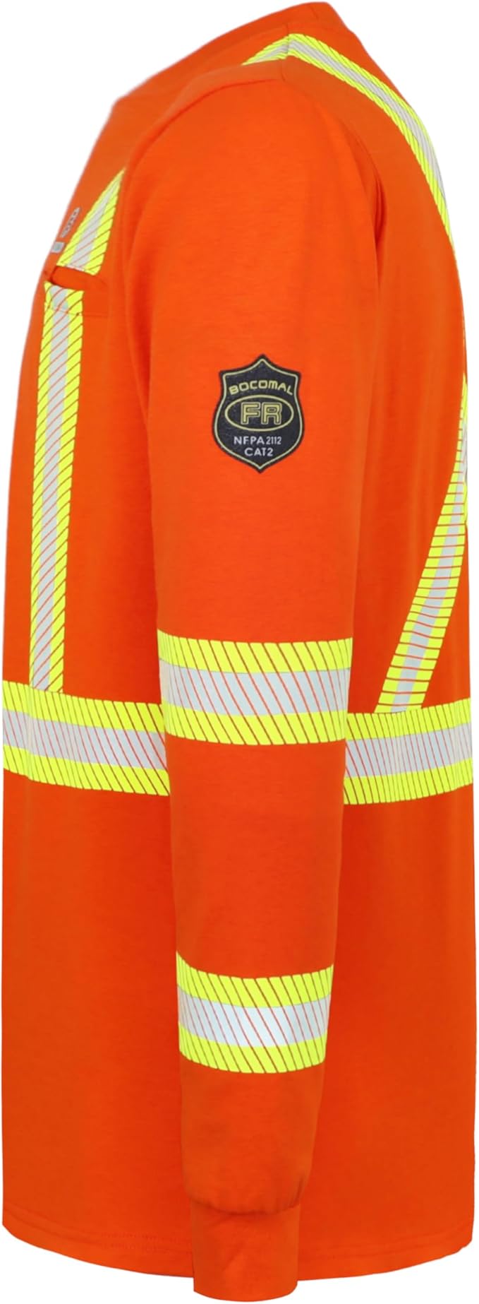 BOCOMAL FR Hi-Vis Shirts 6oz Lightweight High Visibility Reflective Flame Resistant/Fire Retardant Shirt Men's Safety Shirts