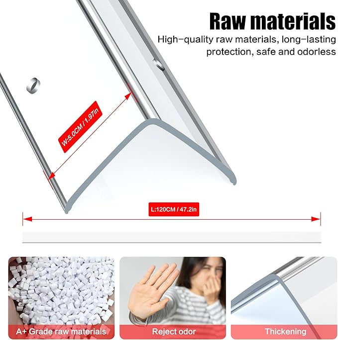 ‎Frychee Wall Corner Protector, Walls Edge Protector，Self-Adhesive Wall Corner Guards, PVC Double Side Edge Protector, Furniture Stairs Guard (Clear Screw Fixing, 2pcs x 47.2" L x 1.97" W)