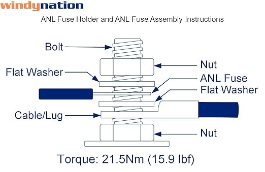 WindyNation ANL Fuse Holder + Fuse (2pcs 60A)