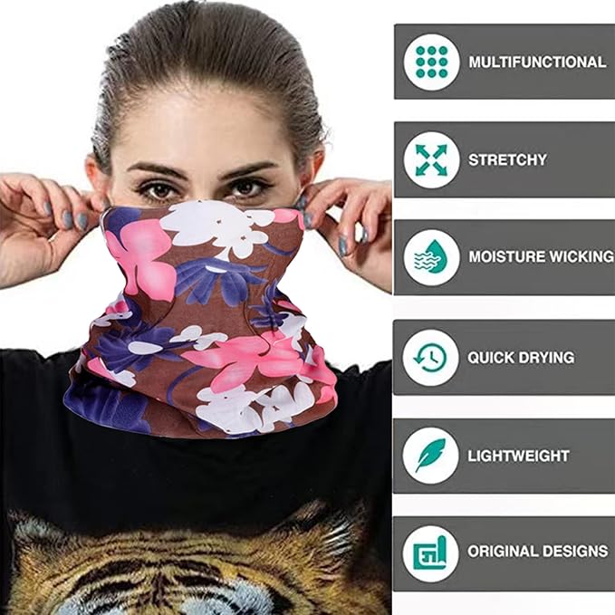 Neck Gaiter Masks Tube Scarf,Seamless Bandanas Buffs Gators,Ourdoor Face Mask Face Covering Multi Headwear