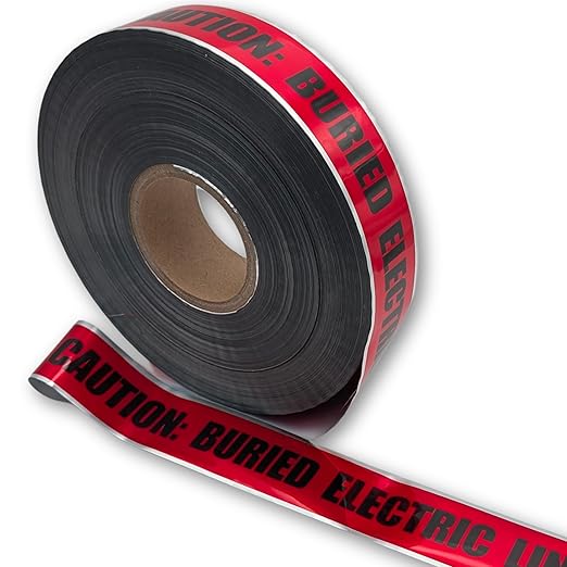 ACE Supply Buried Electrical Line Caution Tape - Detectable Underground Tape - 2 Inch x 1000 Ft Length, 5 Mil - Buried Electrical Tape Used for Utility Marking Tape