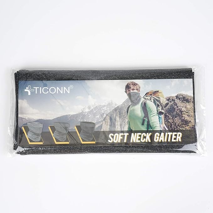 TICONN Neck Gaiter Face Cover Scarf, Neck Warmer Breathable Sun & Wind-proof for Skiing Fishing Hiking Cycling