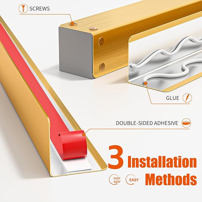 2x2x48 Inch 304 Stainless Steel Wall Corner Guards (5-Pack) Heavy Duty Rounded Corner Protector, Smooth Folded Edge Design for Wall Protection Golden Stainless Steel Slab