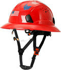 Carbon Fiber Pattern Full Brim Hard Hat with Visor-OSHA Approved Construction Safety Helmet for Men Women,ANSI Z89.1 Vented Reflective Hardhat with Hard Hat Chin Strap,6-Point Suspension
