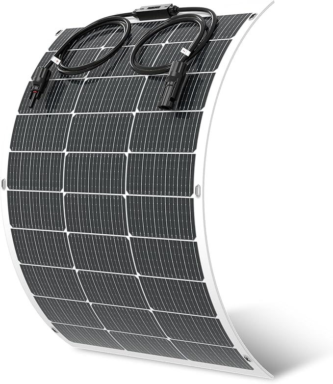 Viewsun Flexible Solar Panel 100 Watt 16BB Mono Cell, Fiberglass Bendable Solar Panels, Lightweight & Urtra-Thin for RV, Camping, Boat, Balcony, Roof, Yacht,Uneven Surface