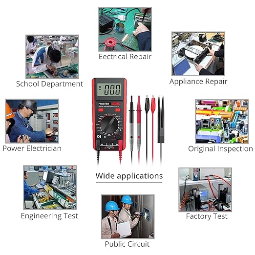 Proster LCR Meter - Capacitance Inductance Resistance Tester Multimeter Self-Discharge with Overrange Display