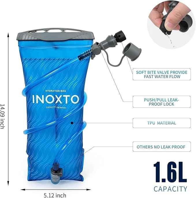 INOXTO Running Hydration Vest Backpack,Lightweight Insulated Pack with 1.5L Water Bladder Bag Daypack for Hiking Trail Running Cycling Race Marathon for Women Men