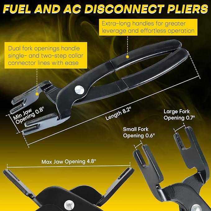 26PCS Fuel Line Disconnect Tool Set | Ac Line Disconnect Tool, Fuel Line Removal Tool, Professional Fuel, A/C, and Transmission Line Removal Set with Quick Disconnect Pliers