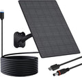 FUTUREZEN Solar Panel for Security Camera, 10W Solar Charger with DC 5.5x2.1mm, USB-C & Micro USB Port, IP66 Waterproof, 360° Adjustable Mount, 7.2FT Cable, Black