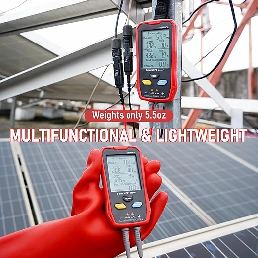 UT673PV Solar Panel Tester, Photovoltaic Multimeter 800W, Solar MPPT Meter with Large Ultra Clear LCD, Smart MPPT Open Circuit Voltage Troubleshooting, Data Test for Photovoltaic Modules