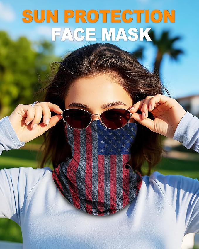 4Pack Neck Gaiter for Men Women Face Cover Mask Head Wrap Balaclava Headwear Bandana Headband Magic Scarf
