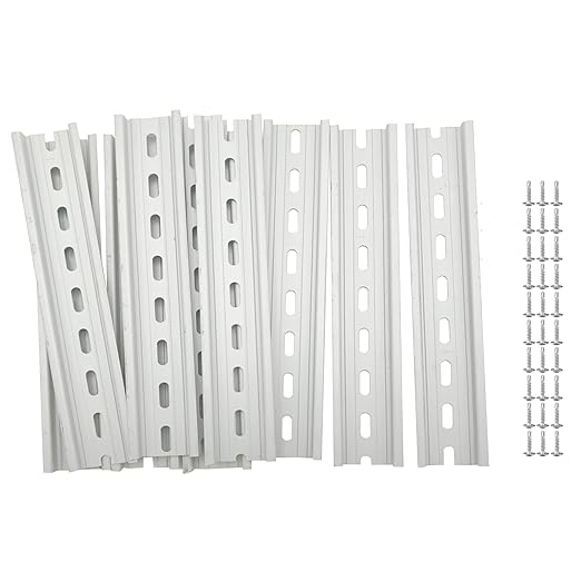 10 Pieces 8" Aluminum DIN Rails,RoHS Standard Slotted DIN Rail,with Extra Screws for Hardware Components Mounting (8inch)