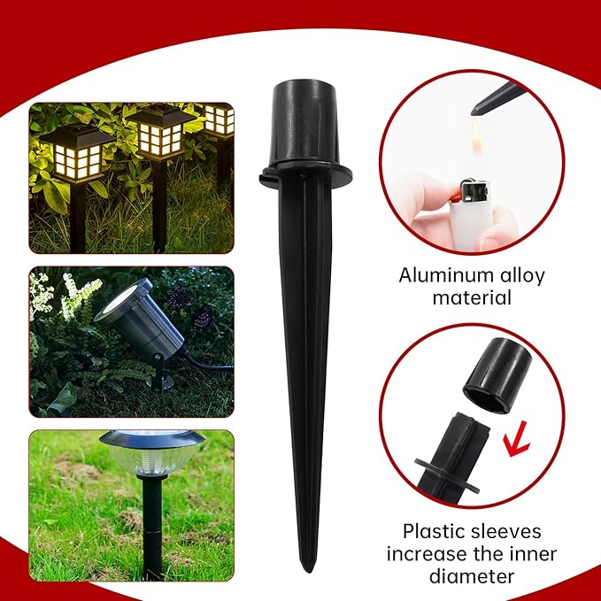 8 Pack 5.3 Inch Solar Light Stakes Replacement, Plastic Ground Spikes for Solar Wheat Ear Flower Light Outdoor Landscape Path Christmas Yard Garden Deco (Inside Diameter 0.63 Inch)