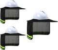 Hard Hat Sun Shade, High Visibility Sun Visor Neck Shade with Reflective Strip, Hard Hat Accessories, Full Brim, Man& Woman (Hard Hat Not Included), Black, 3 Pack