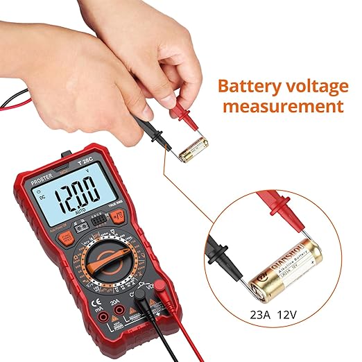 Proster Digital Multimeter 6000 Count - TRMS Ohm Meter Multimeter, Voltimetro Digital, NCV DC AC Voltage Current Temperature Capacitance Resistance Diode Continuity HFE Tester