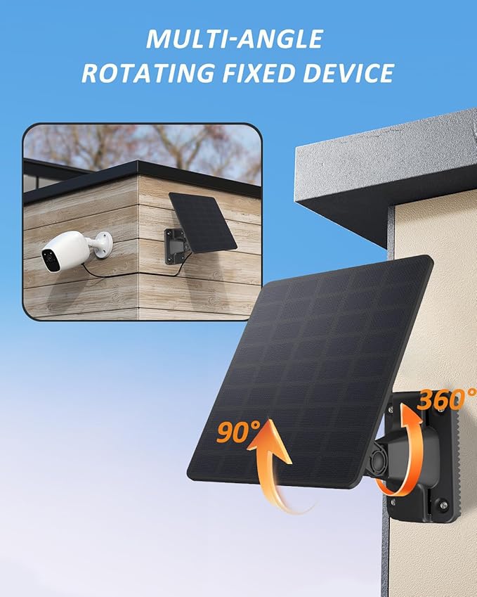 Trail Camera Solar Panel, WingHome 5000mAh Built-in Battery, 12V/1A & 6V/1.5A Output, IP66 Waterproof, High-Efficiency Power Durable Solar Charger Supply for Outdoor Wildlife Monitoring