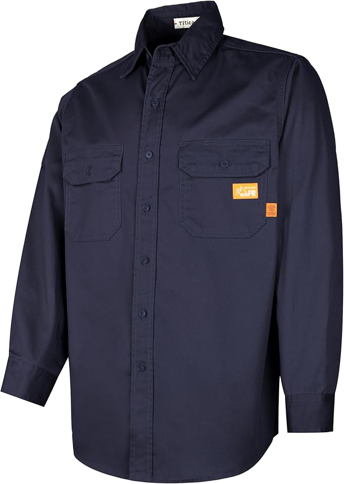 Titicaca FR Shirts for Men 6.5oz Lightweight Flame Resistant Button Down Work Shirt Fire Retardant Welding Shirt
