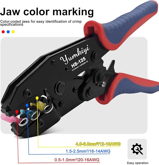 Crimping Tool Kit - 180pcs Heat Shrink Connectors-Tinned Red Copper Insulated, Ideal for Home Electrical Repairs and Marine Wiring - AWG20-10, Waterproof Wire Connectors