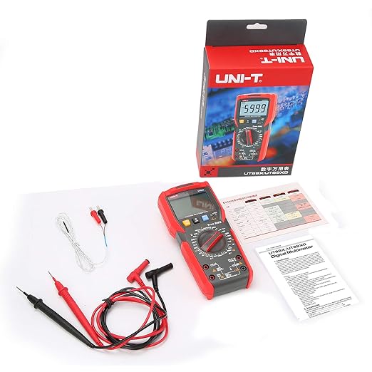 UNI-T Digital Multi Meter UT89X 6000 Counts True RMS Sine Wave Measurement Live Wire Test AC DC Voltage Current Ohm Capacitance Frequency Temperature Probe Diode Continuity Dual Range NCV hFE