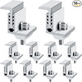 Zhengmy 10 Solar Panel End Clamp Mounting Z Bracket Mid Clamps Aluminum Rail End Clamps Clips Adjustable Panels Grounding Gutter Kit for Pv Mounting System Install Hardware Fasteners Accessory