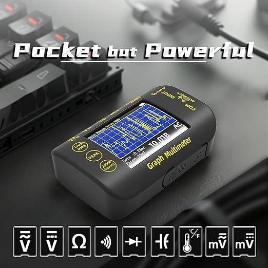 BSIDE 20000 Counts Digital Multimeter Date Recorder, 1uV/1000V Photovoltaic/Miners Voltmeter Tester, TRMS with Rechargeable, Measures Capacitance Diode MAX/MIN/PEAK Voltage Temperature Ohm Continuity