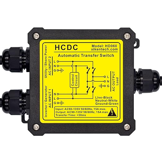 AC120V 15Amp Automatic Transfer Switch, ATS Auto Transfer Switch (IEC320 C14/C13)