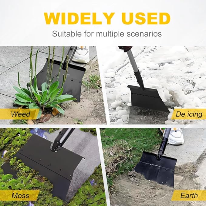 Ice Scraper Heavy Duty, 2026 New Snow Shovel, Ice Chopper for Driveway, 53 inch Flat Floor Cleaning Scraper with Adjustable Handle, Gardening Spade Shovel for Driveway, Weed Removal, Garden (1 Pcs)