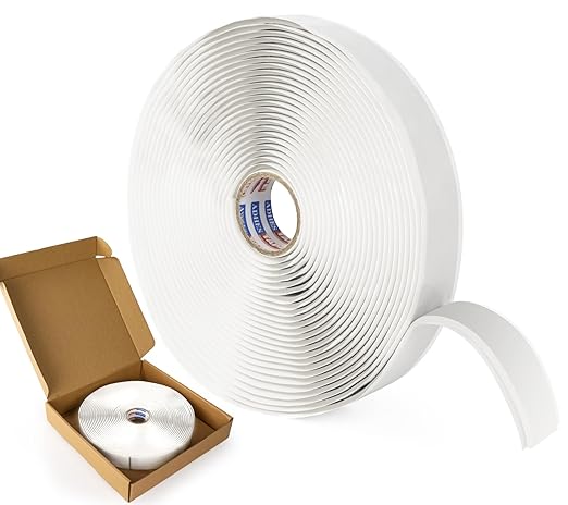 ADHES Premium Butyl Sealant Tape 3/4" x 30 'x 1/8" White Butyl Rubber Sealant Tape for RVs, Vehicles, Marine and Home Repair – Ideal for Headlights, Windows, Doors, and Windshields
