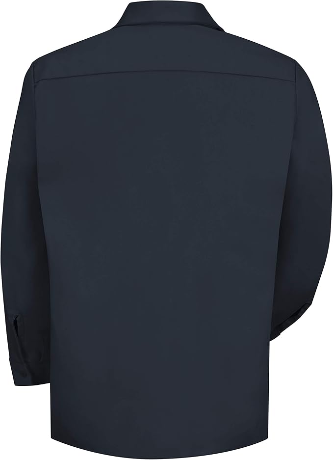 Red Kap Men's Long Sleeve Industrial Work Shirt | Moisture Wicking Button Up, Wrinkle Resistance Fights Fading & Stains