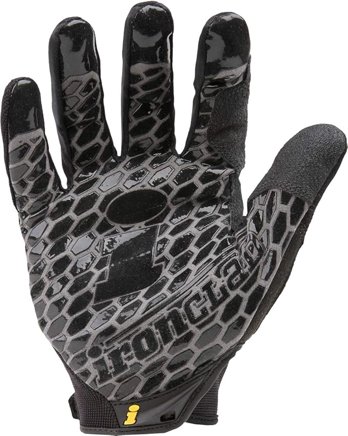 Ironclad Box Handler Work Gloves BHG, Extreme Grip, Performance Fit, Durable, Machine Washable, (1 Pair), Black