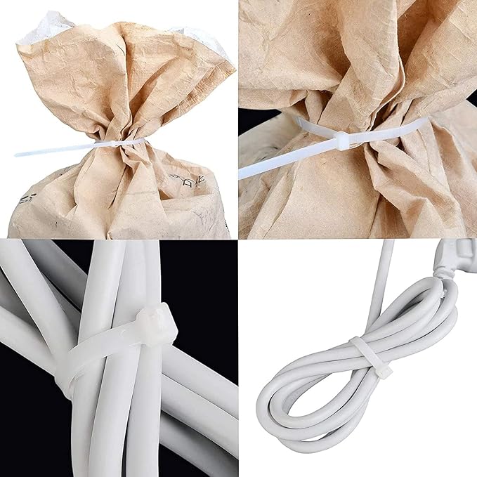 zip ties 14 inch white Cable ties wraps 100 pcs/Pack outdoor use Long plastic ties with 60 Pounds tensile