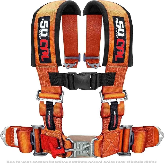 4 Point Harness for Bucket Seat, Quick Release Latch, 9 Color Options, Racing Harness, Race Car, Off Road Vehicle, UTV, RZR