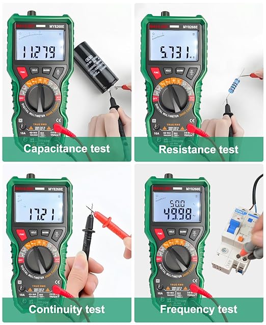 Multi Meter Digital Multimeter 20000 Counts Auto Ranging, Voltmeter for Voltage Current Resistance Diodes Continuity Frequency Duty Cycle Capacitance Temperature NVC Live