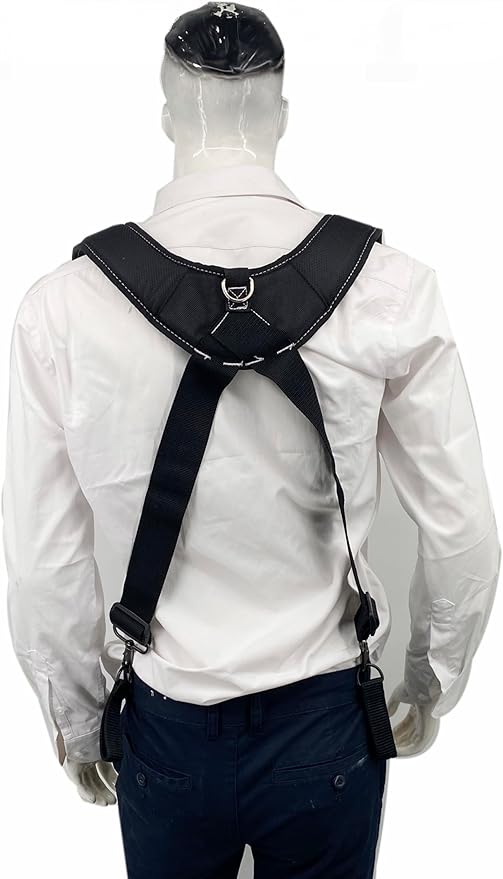 Tool Belt Suspenders for Work Belt Heavy Duty Padded with Magnetic WristBand Attachment Loops for Men
