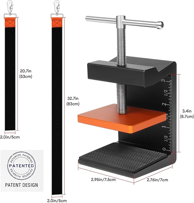 Widen Ladder Fall Protection - Universal Ladder Stability Anchor with 2ft & 3ft Safety Strap, Fits on Fascia Board or Rafter in Seconds