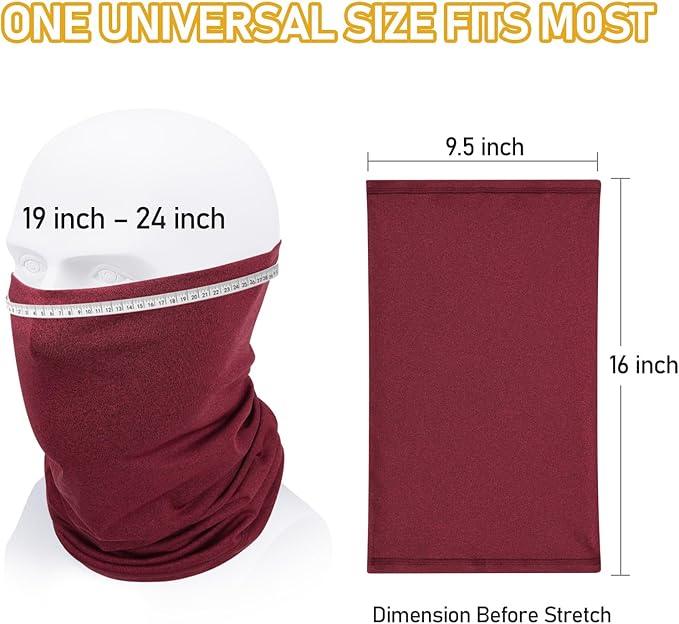 TICONN Neck Gaiter Face Cover Scarf, Neck Warmer Breathable Sun & Wind-proof for Skiing Fishing Hiking Cycling