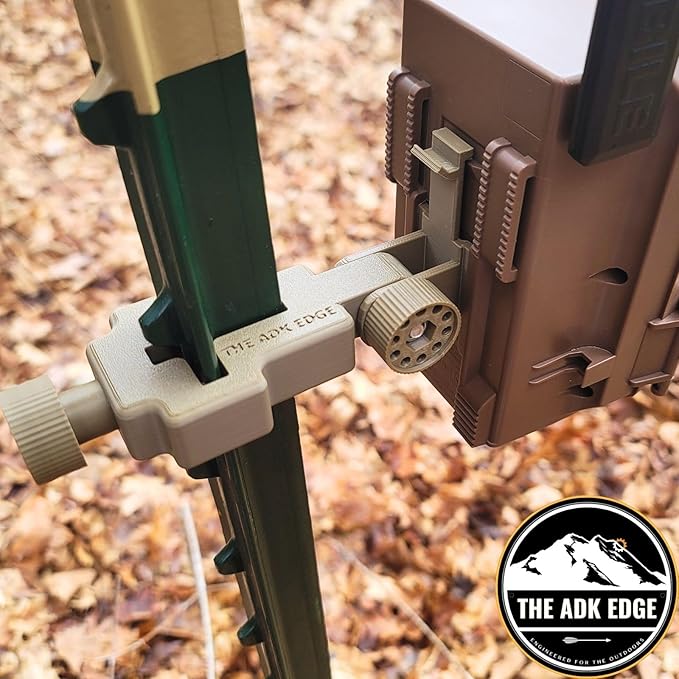 The ADK Edge T-Post Trail Camera Mount V2 Compatible with Moultrie Edge / 2/3 / Solar – Custom Designed, Tool-Less, Tilt, Adjustable, Versatile, Durable, Trail Camera Mounting Bracket