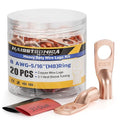 haisstronica 10pcs 8 AWG - 5/16" (M8) Battery Cable Lugs, Heavy Duty Copper Wire Lugs with 10pcs 3:1 Adhesive Heat Shrink Tubing, 8 Gauge Wire Connectors Battery Terminal Connector, Battery Cable Ends