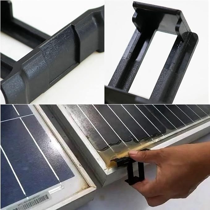 120PCS Photovoltaic Panel Drainage Buckle Plate Solar Panel Water Drain Clip for Solar Panel Draining Black 40mm