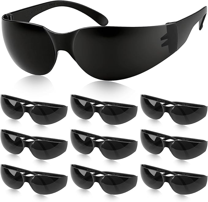 10 Pack Clear Safety Glasses for Men Women, ANSI Z87.1 Certified Scratch & Impact Resistant Wrap Around Lens