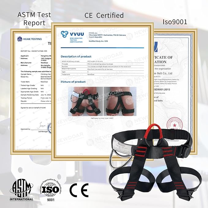 NewDoar Climbing Harness, Mountaineering Rock Climbing Harness, Half Body Harness for Rappelling Fire Rescuing Tree Climbing