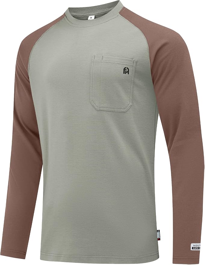 FR Shirts for Men Lightweight Fire Resistant Shirts 5.5oz for Men Long Sleeve NFPA2112/CAT2