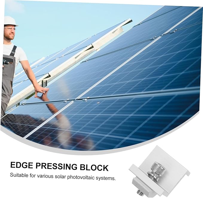 12pcs Metal Solar Panel Rack Clips Outdoor Solar Panel Fixed Buckle Unique Design for Easy Installation Mid End Clamps for Photovoltaic Systems