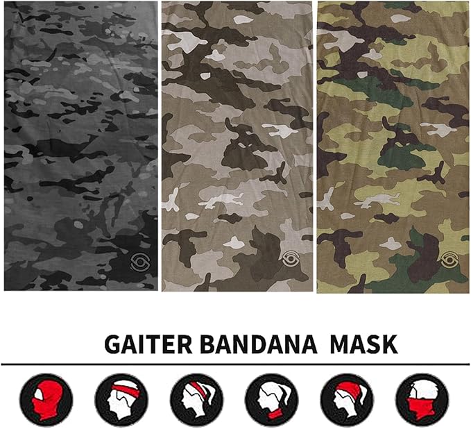 Neck Gaiter Face Cover Bandana Mask Scarf, Breathable Sun& Dust-proof for Cycling Running Fishing Hiking