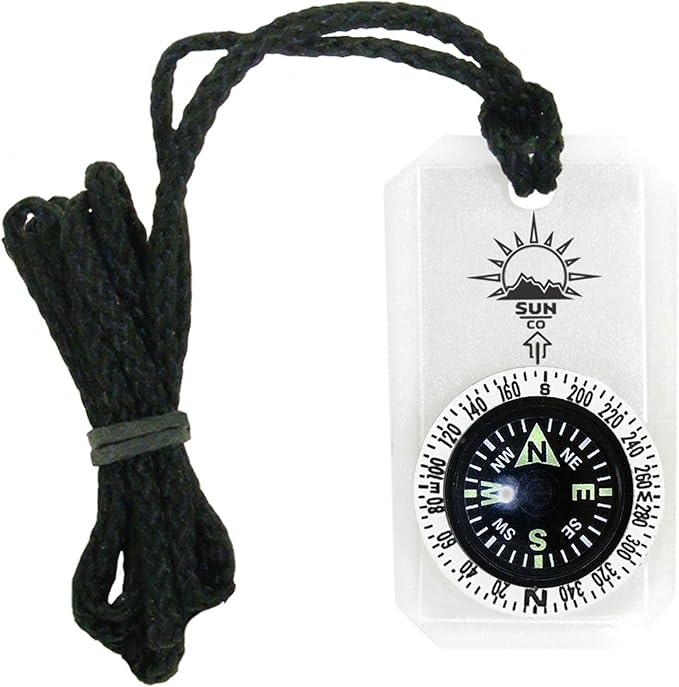 Sun Company MiniComp II - Mini Orienteering Compass With Rotating Bezel| Easy-to-Read Zipperpull Compass for Jacket, Parka, or Pack